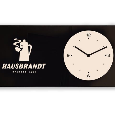 Hausbrandt Logo Clock Rectangle 45x22